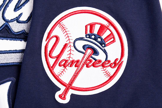 PRO STANDARD MLB NEW YORK YANKEES SCRIPT TAIL MEN'S NAVY BLUE T-SHIRT